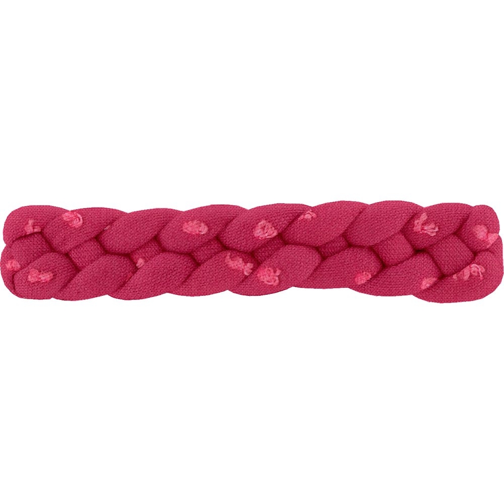 Barrette Cheveux Tressée Plumetis Rose Fuchsia