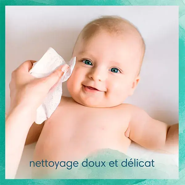 Lenços umedecidos Pampers Harmonie Aqua 0% plástico para bebês, 48 unidades