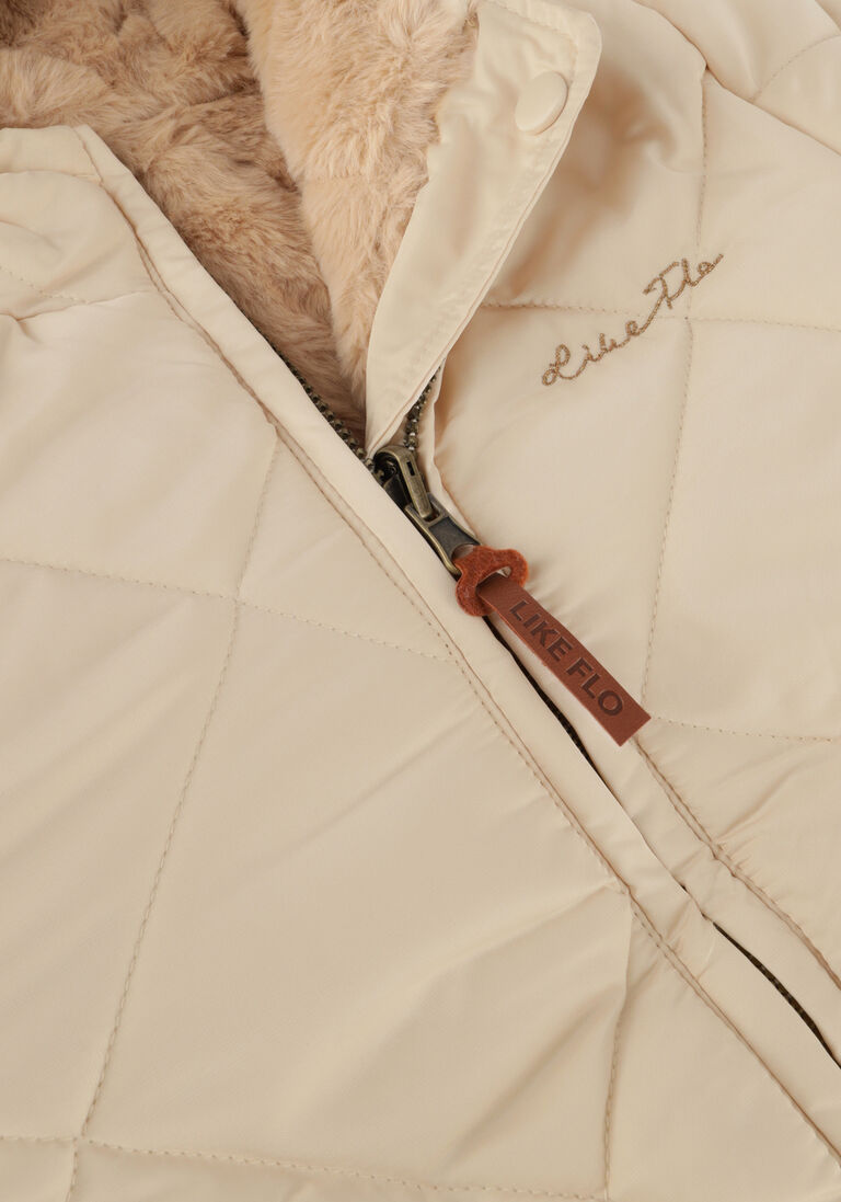 LIKE FLO beige like flo faux fur jas flo girls reversible hooded long jacket fancy quilting