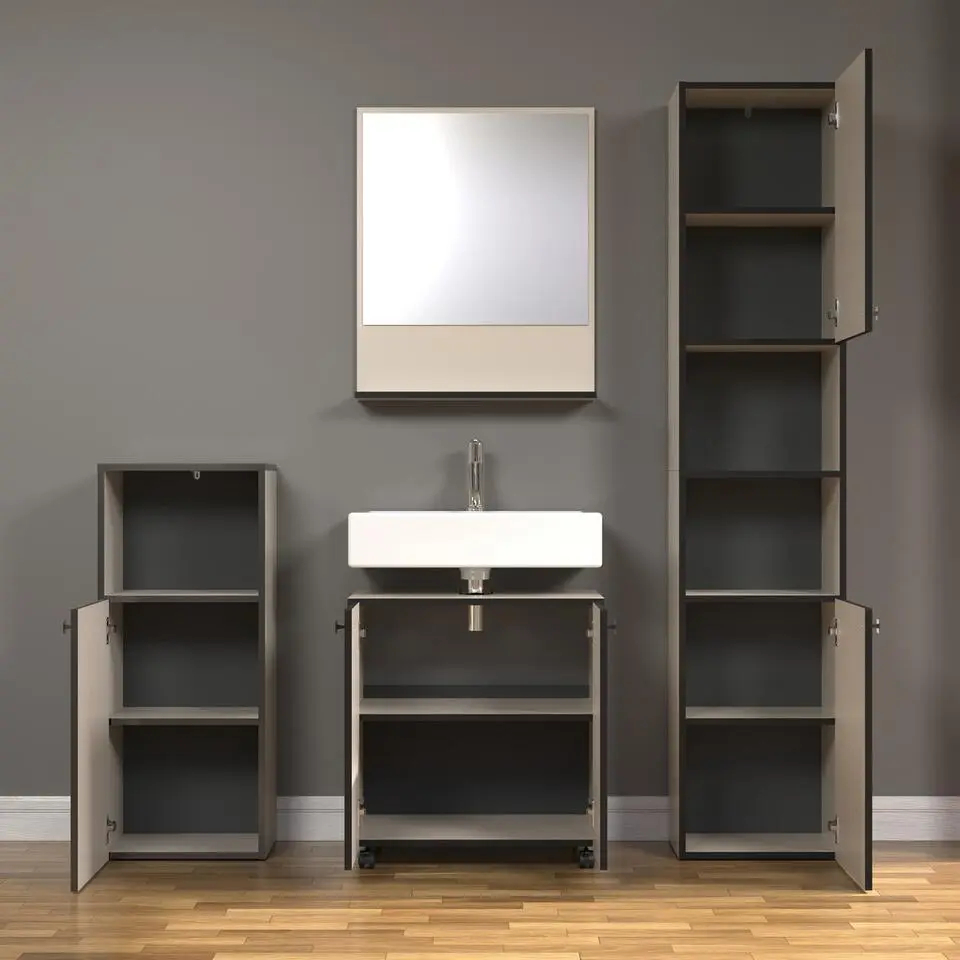 CALICOSY - Geribbelde badkamerkolom PUREBLISS - 15x122x44,5 cm