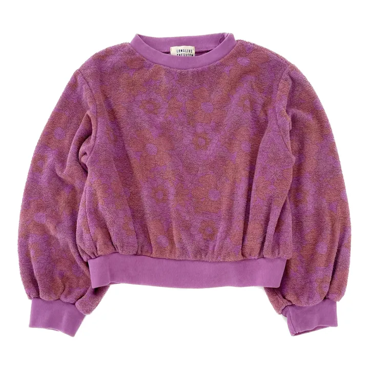 Longlivethequeen Sweat Fleuri Eponge | Mauve