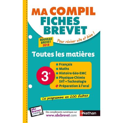 Ma compil fiches brevet - Toutes les matières