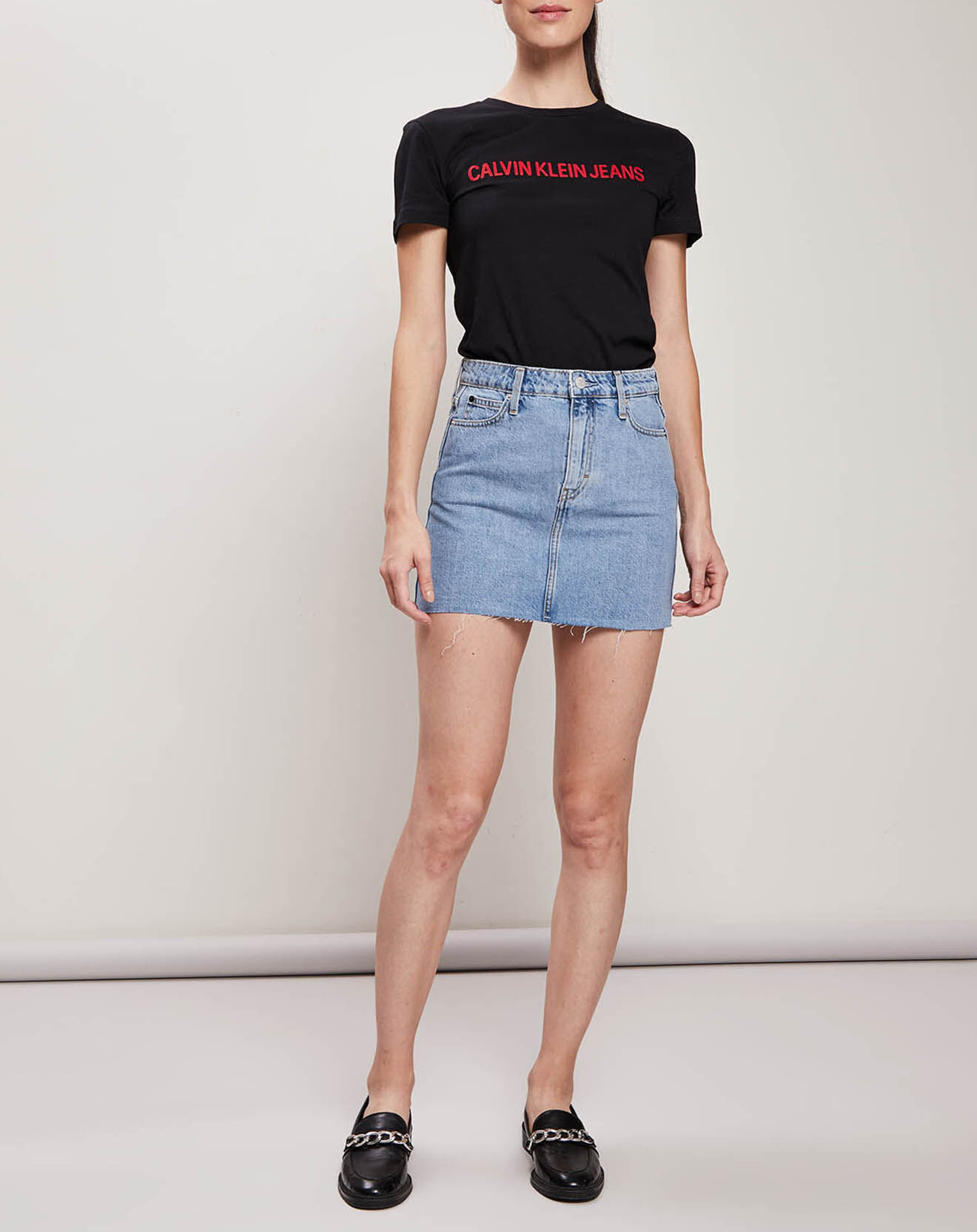 Calvin Klein Jupe denim bleue
