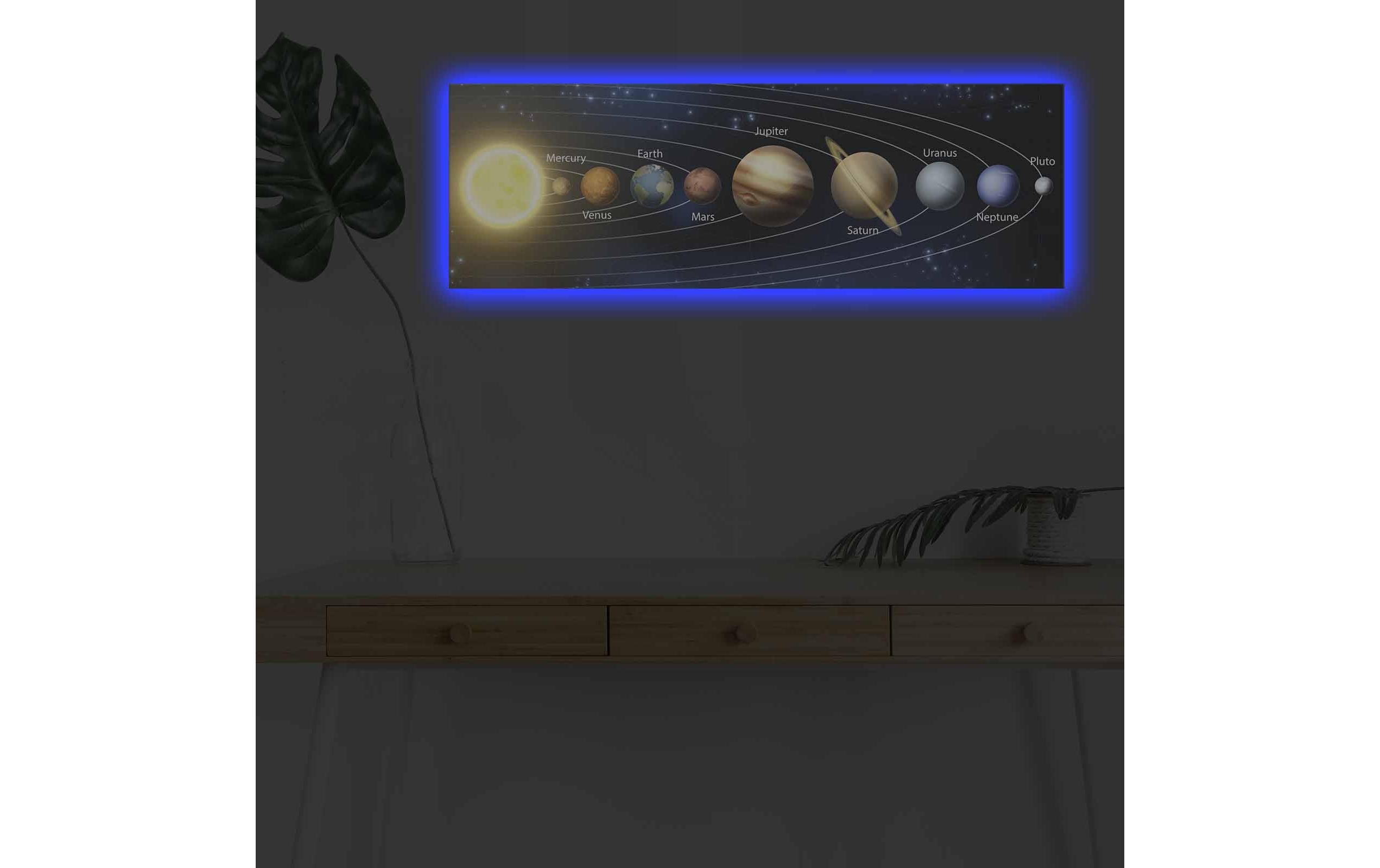 Bild Planeten 30 x 90 cm, MDFLeinwandbild