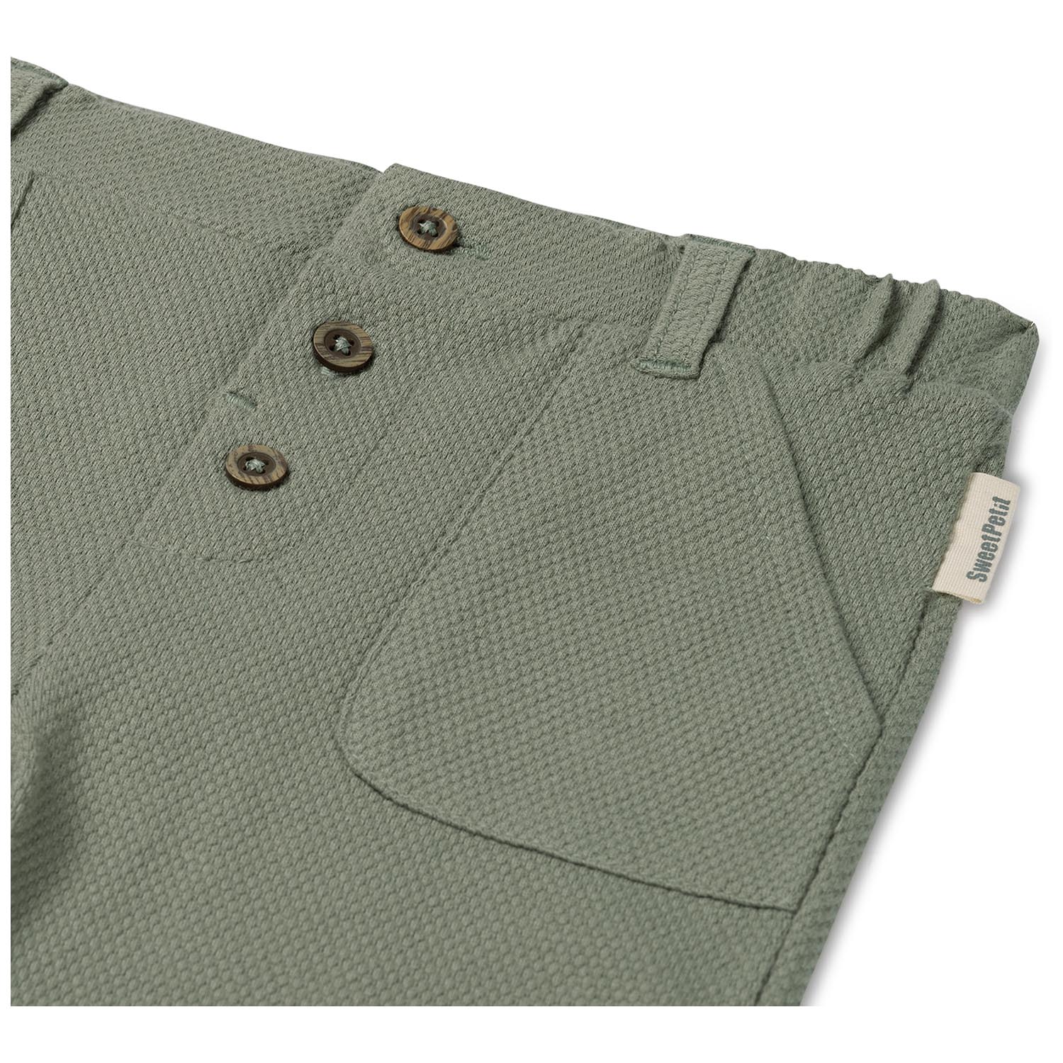 Sweet Petit baby broek Roef  effen groen