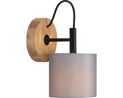 Wandlamp, 1-lichts, Ø 12,5 cm, ruw bruin/grijs