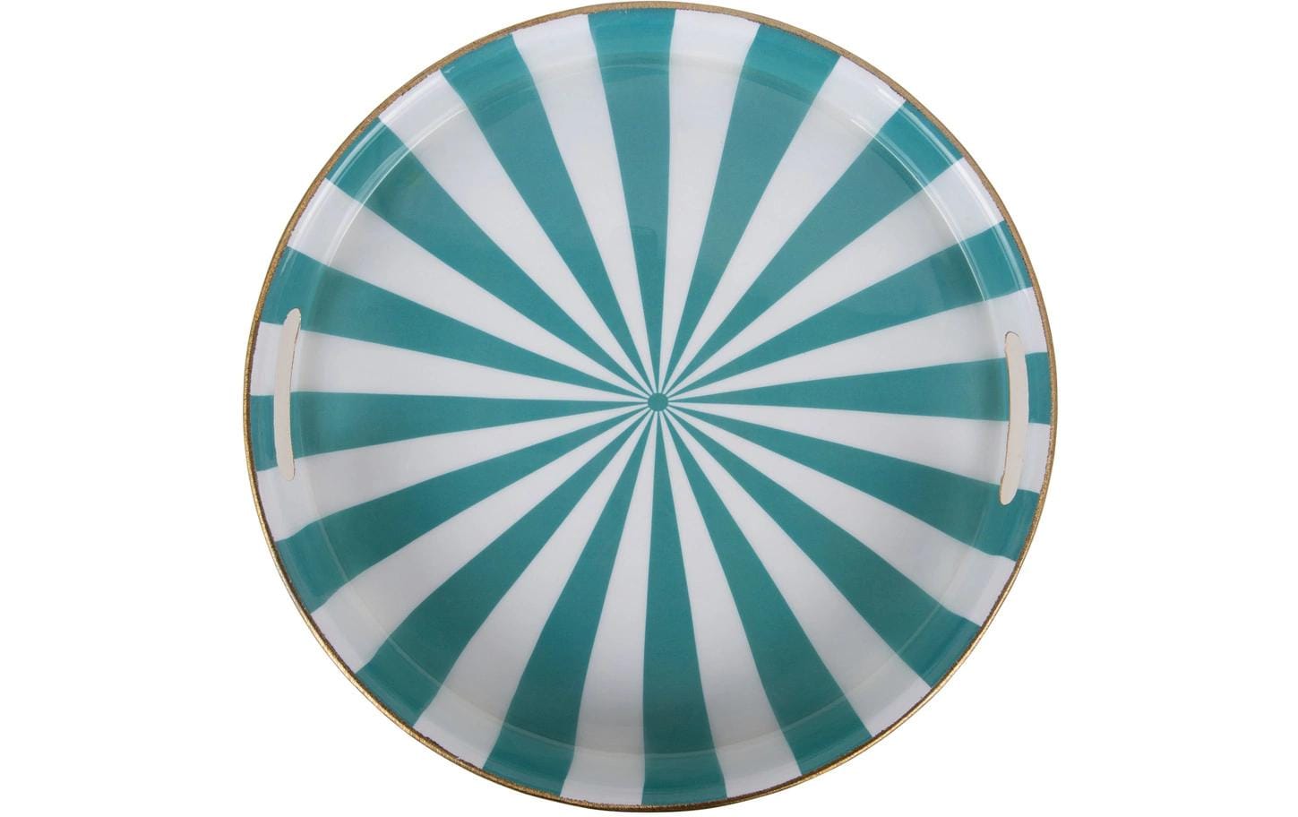 Serviertablett Candy Swirl 2 Stück, Türkis/WeissRundes Servierbrett-Set
