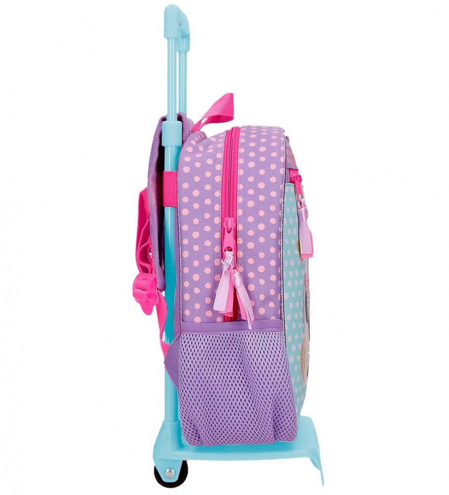 Mochila Disney Minnie Hoje é o meu dia com carrinho 28 cm lilás