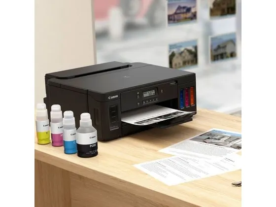 Canon PIXMA G5050 - Printer - farve - Duplex - blækprinter - kan genopfyldes - A4/Legal - op til 13 ipm (mono) / op til 6.8 ipm (farve) - kapacitet: 350 ark - USB 2.0, LAN, Wi-Fi(n)