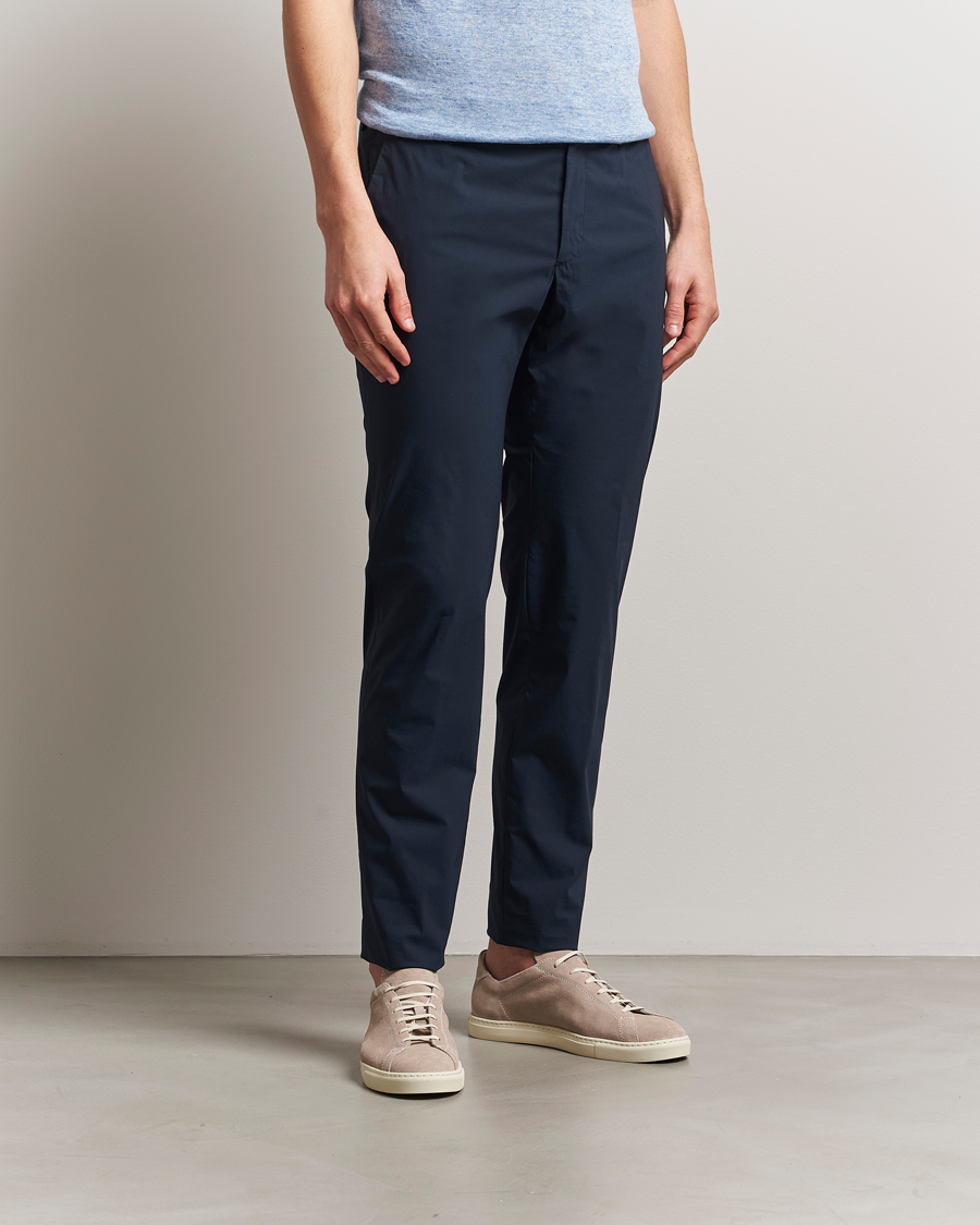 Incotex Cotton Poplin Drawstring Pants Navy