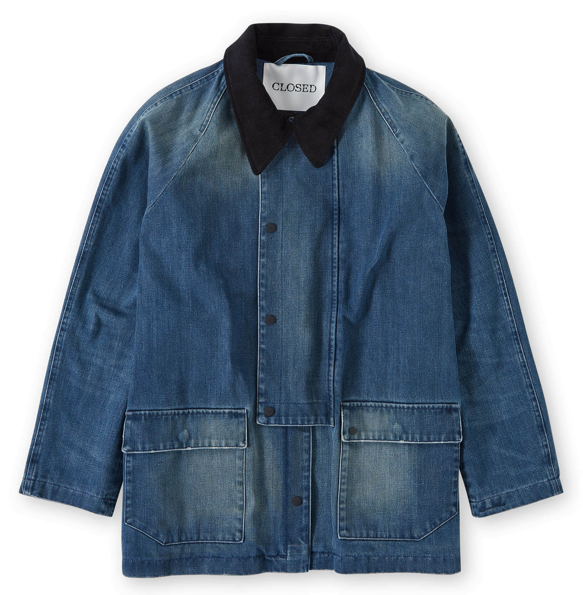 Veste ample denim en coton| Bleu