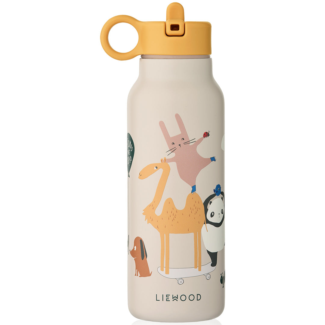 liewood rvs thermosfles falk - around the world - sandy - 350 ml