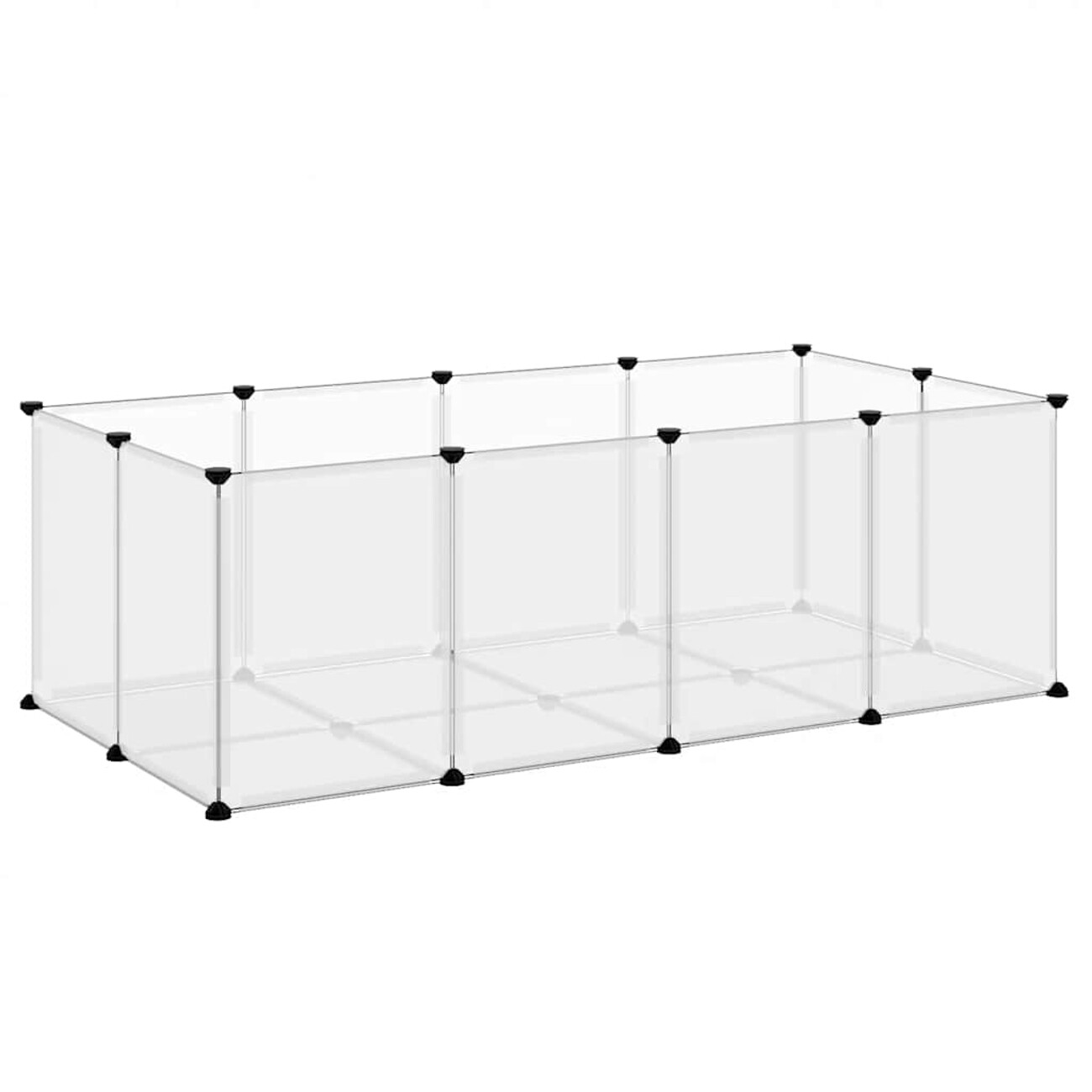 VidaXL Kleintierkäfig PP Stahl Freigehege Transparent/Schwarz