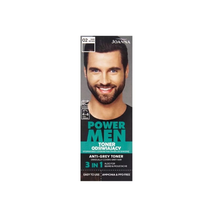 Joanna POWER MEN Erfrischendes Gesichtswasser /02 Dark Brown 80 g