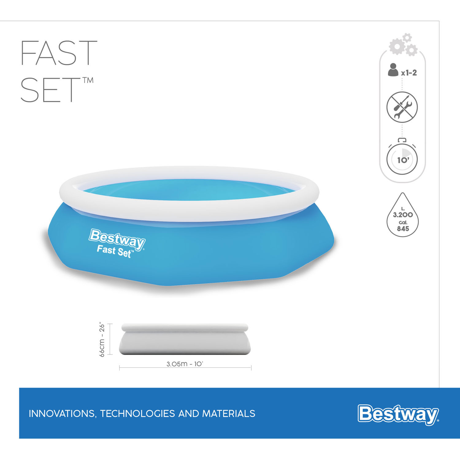 Bestway Fast Set Zwembad, 305cm