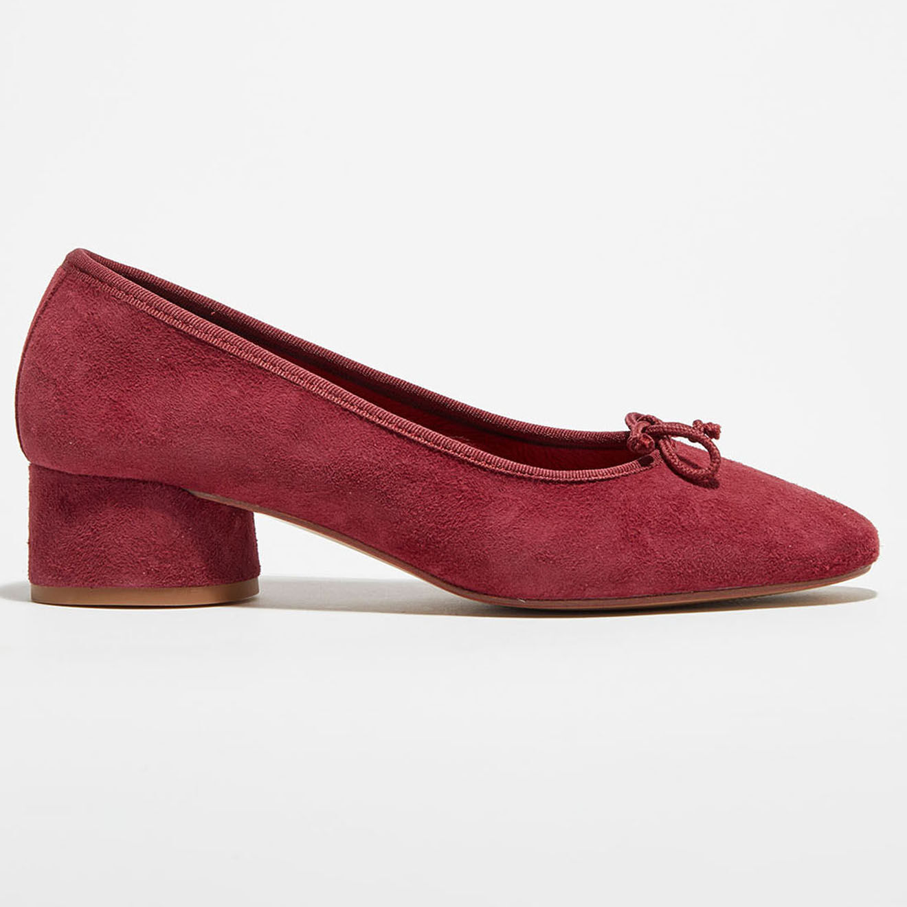 Quartier Latin Ballerines en Velours de Cuir Alma violettes - Talon 4 cm