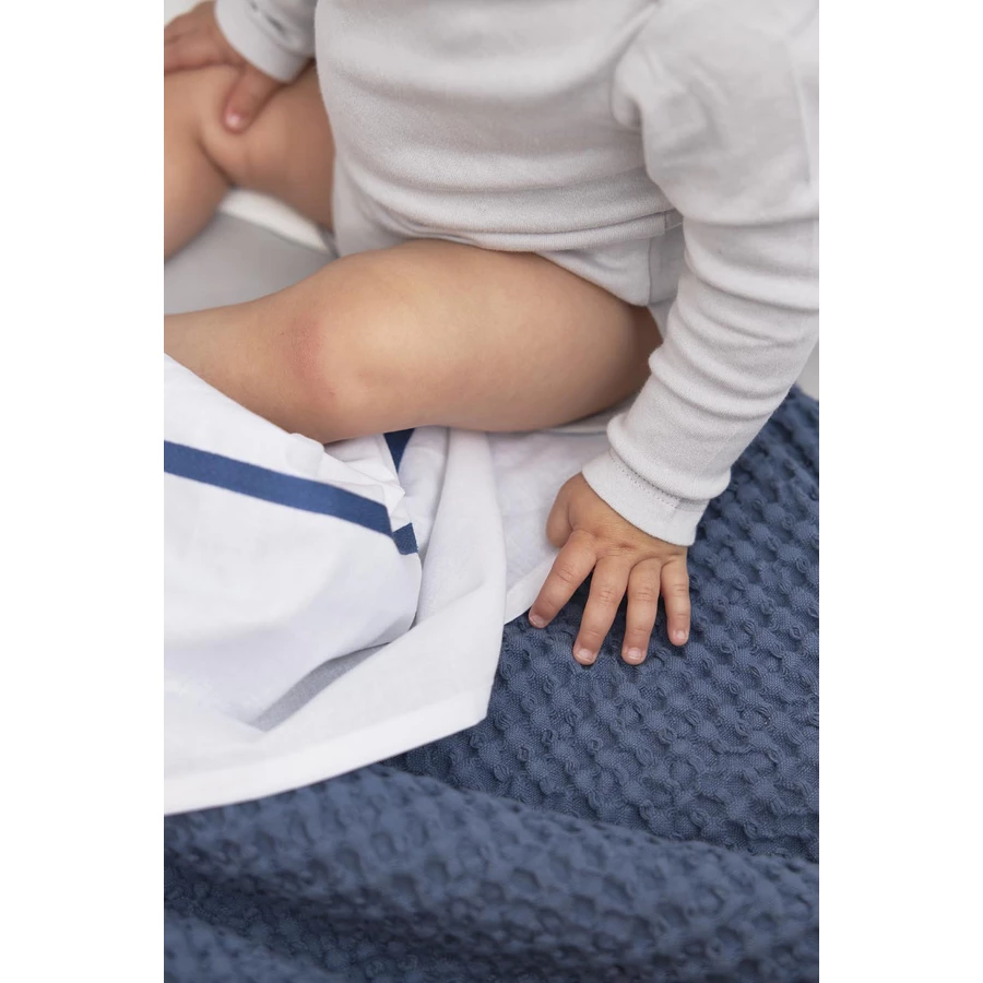 MEYCO Babydecke Waffel Teddy Indigo
