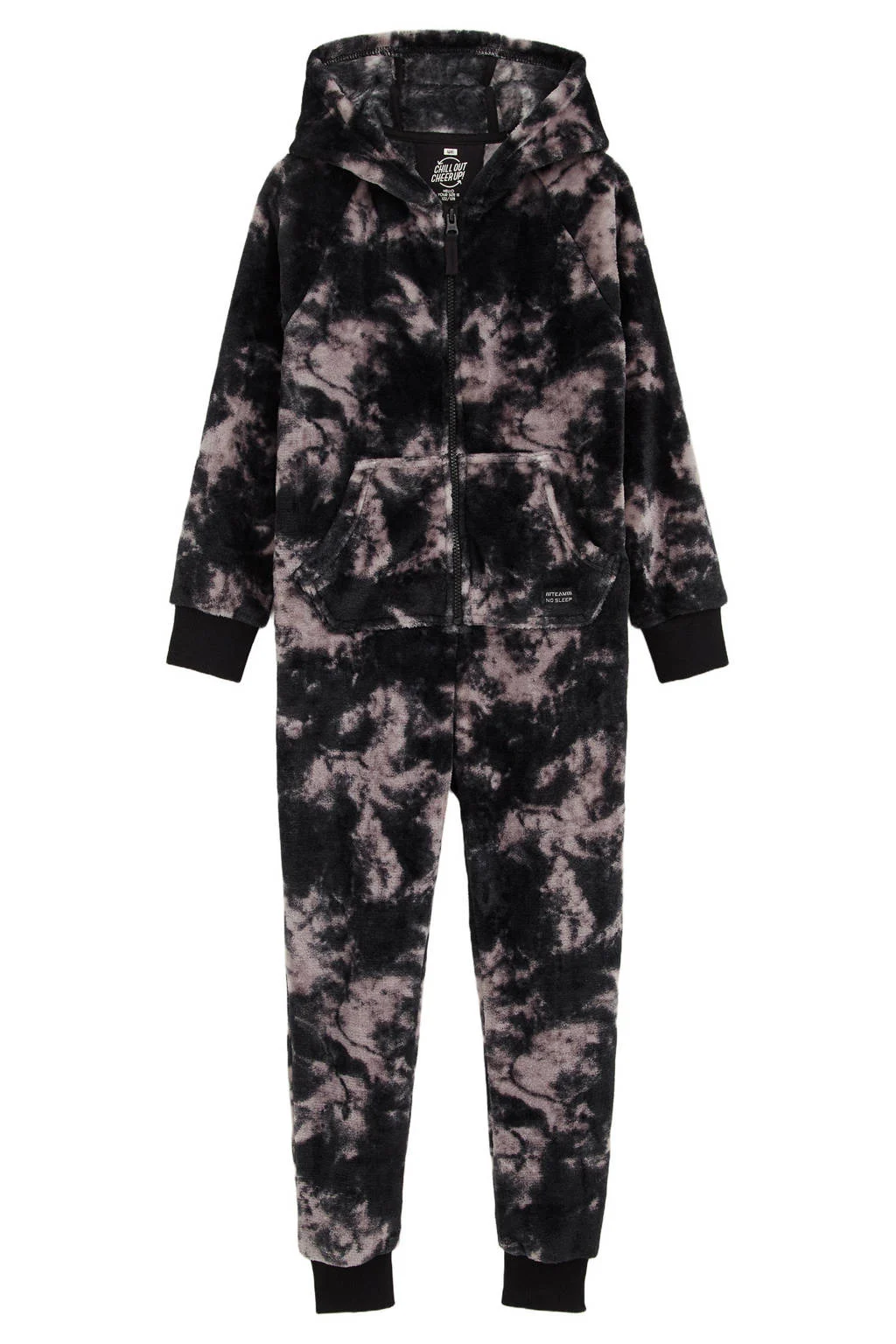WE Fashion onesie zwart/grijs
