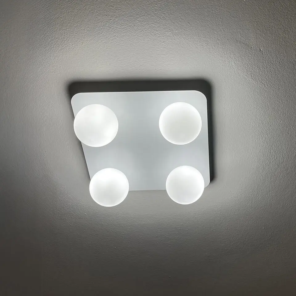 Qazqa plafondlampen buiten cederic wit g9