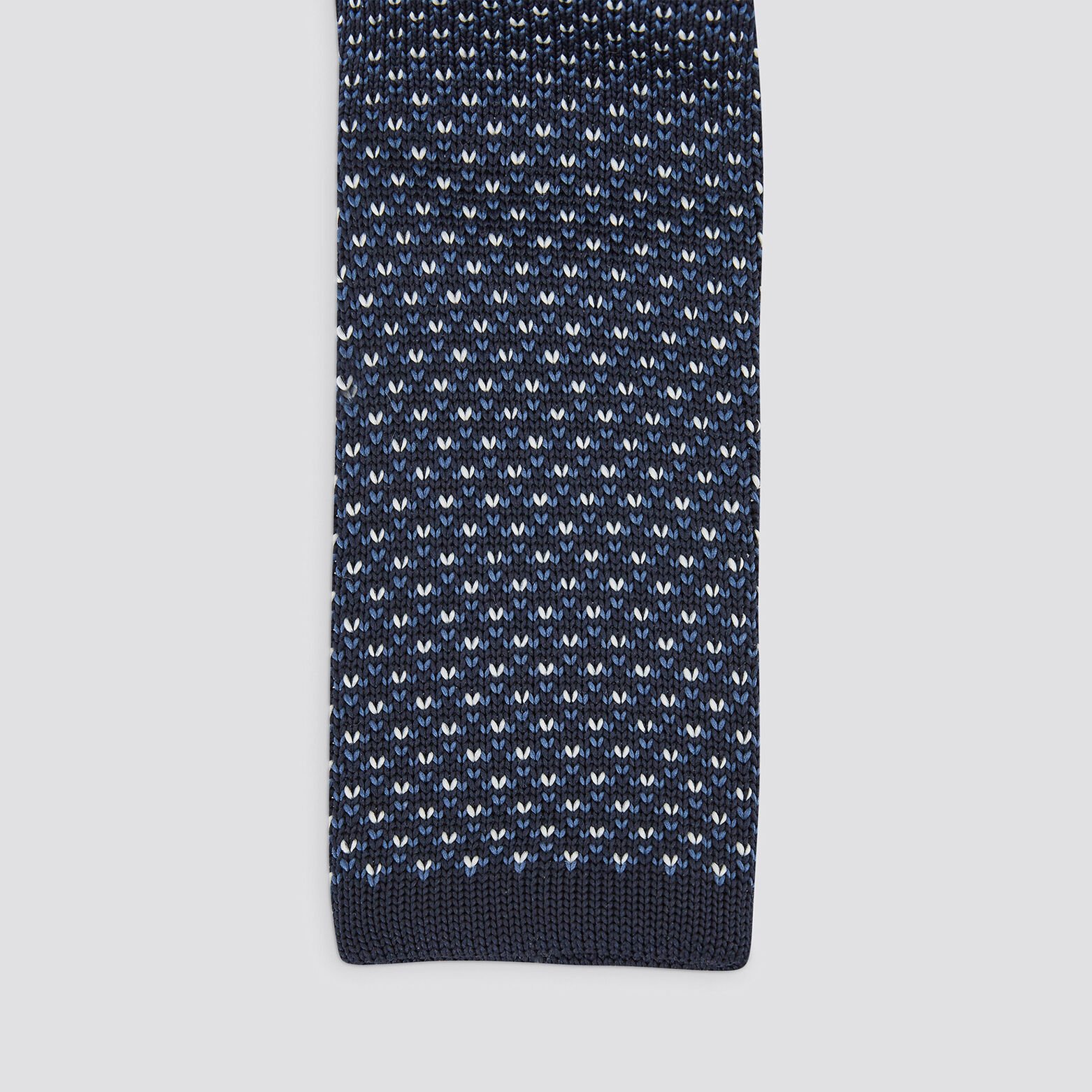 Cravate en maille micromotif Bleu foncé