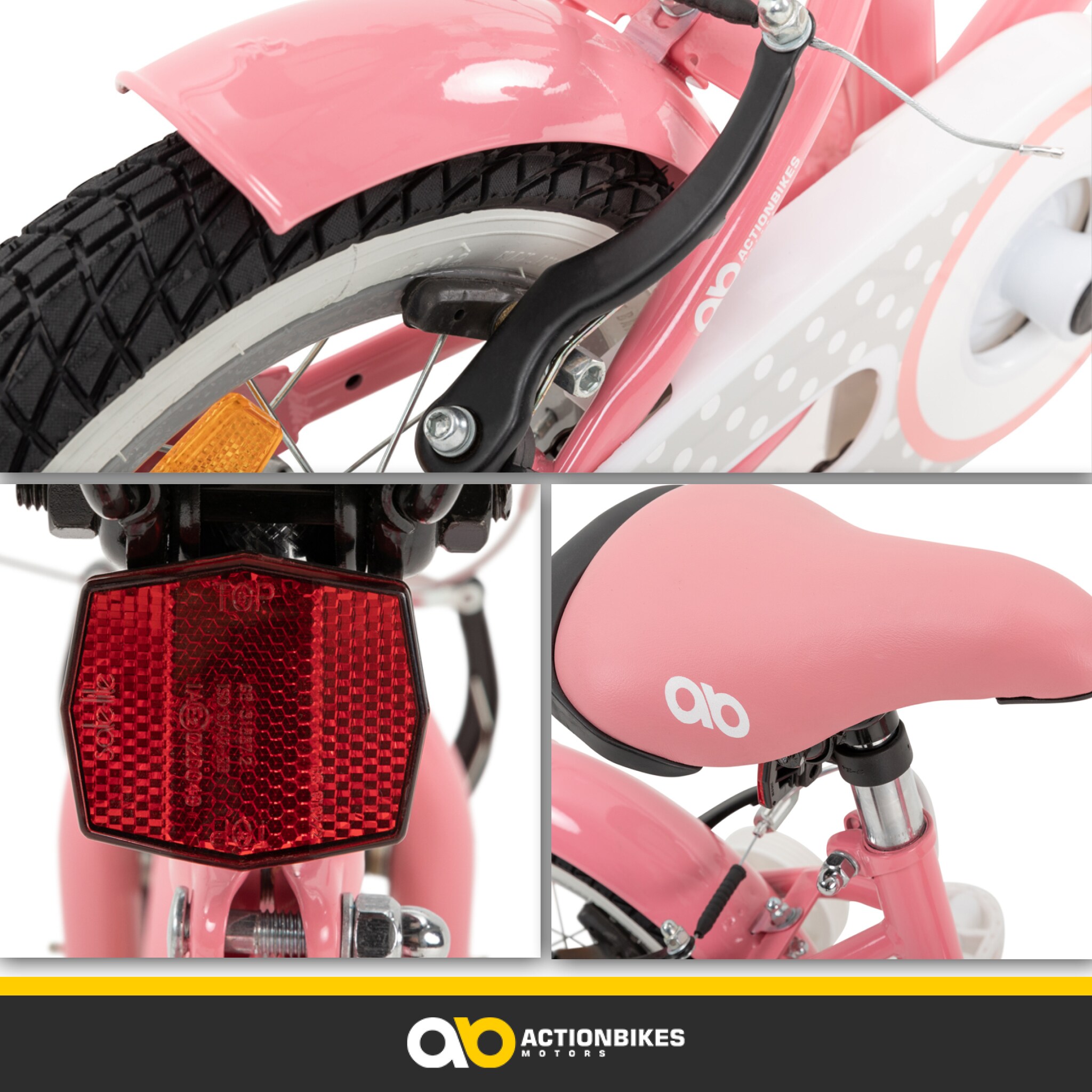 Actionbikes Kinderfahrrad Starlight 12 Zoll, Rosa, Stützräder, Fahrradkorb, Klingel, Kettenschutz (Classic)