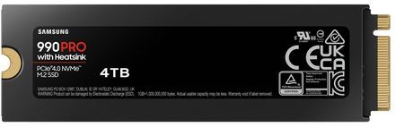 Samsung 990 PRO - Interne SSD - Heatsink - PCIe 4.0 - NVMe M.2 - 4 TB