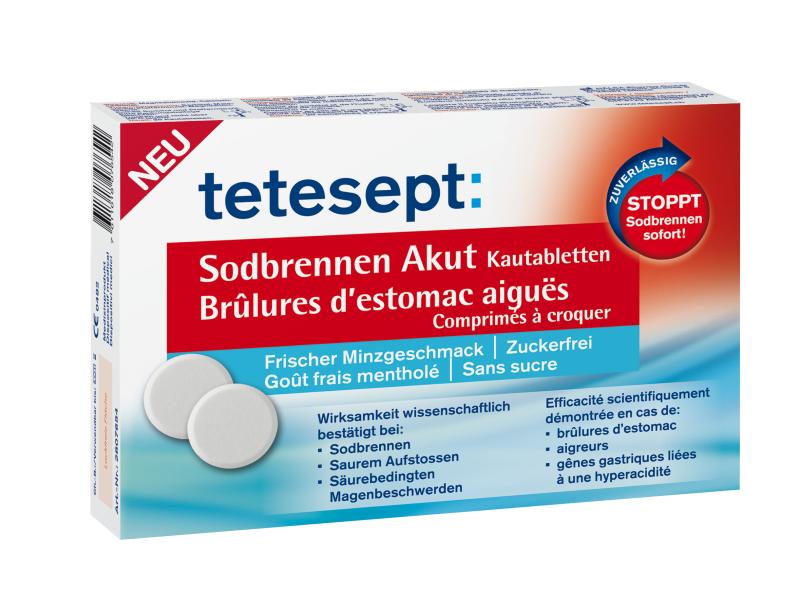 tetesept Sodbrennen Akut 20 Kautabletten Tabletten gegen Sodbrennen und Magenbeschwerden