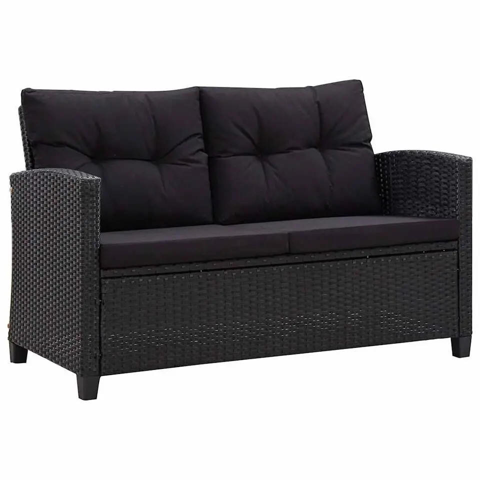 vidaXL - Tuinbank - Zwart - Poly rattan
