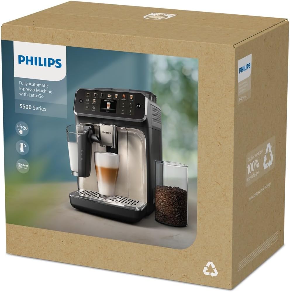 PHILIPS 5500 EP5545/70 automatic espresso machine, 1.8 l, 15 bar, White