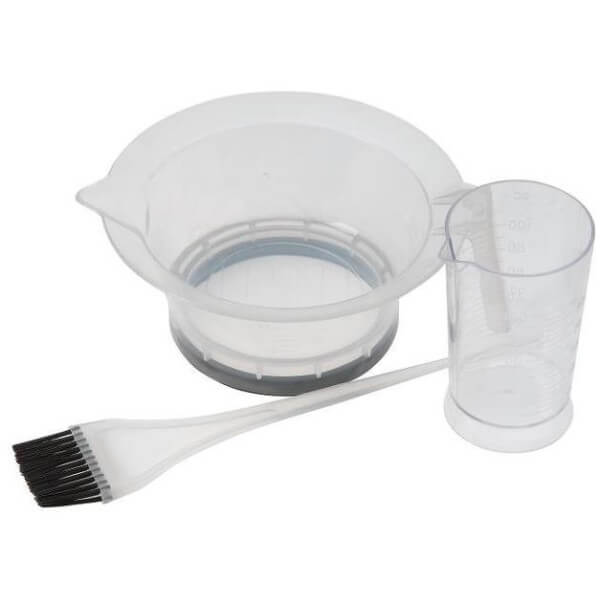 Set Coloration Bol + Pinceau + Doseur Transparent