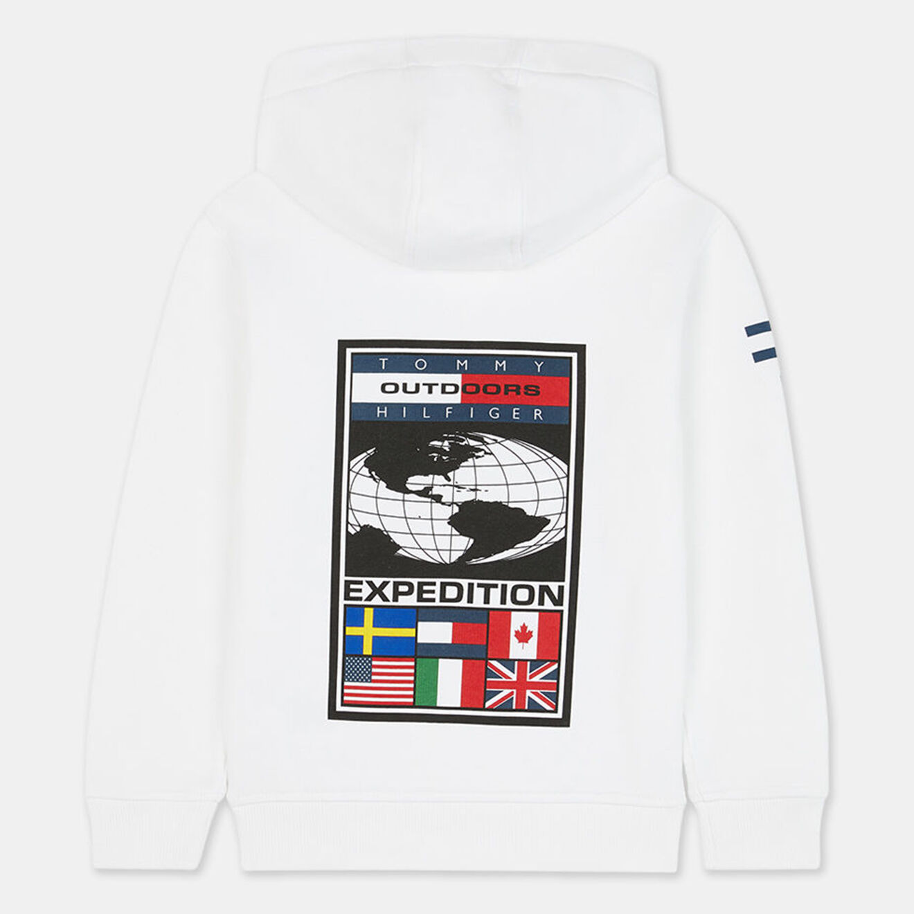 Tommy Hilfiger Sweat en Coton organique à capuche sérigraphie blanc