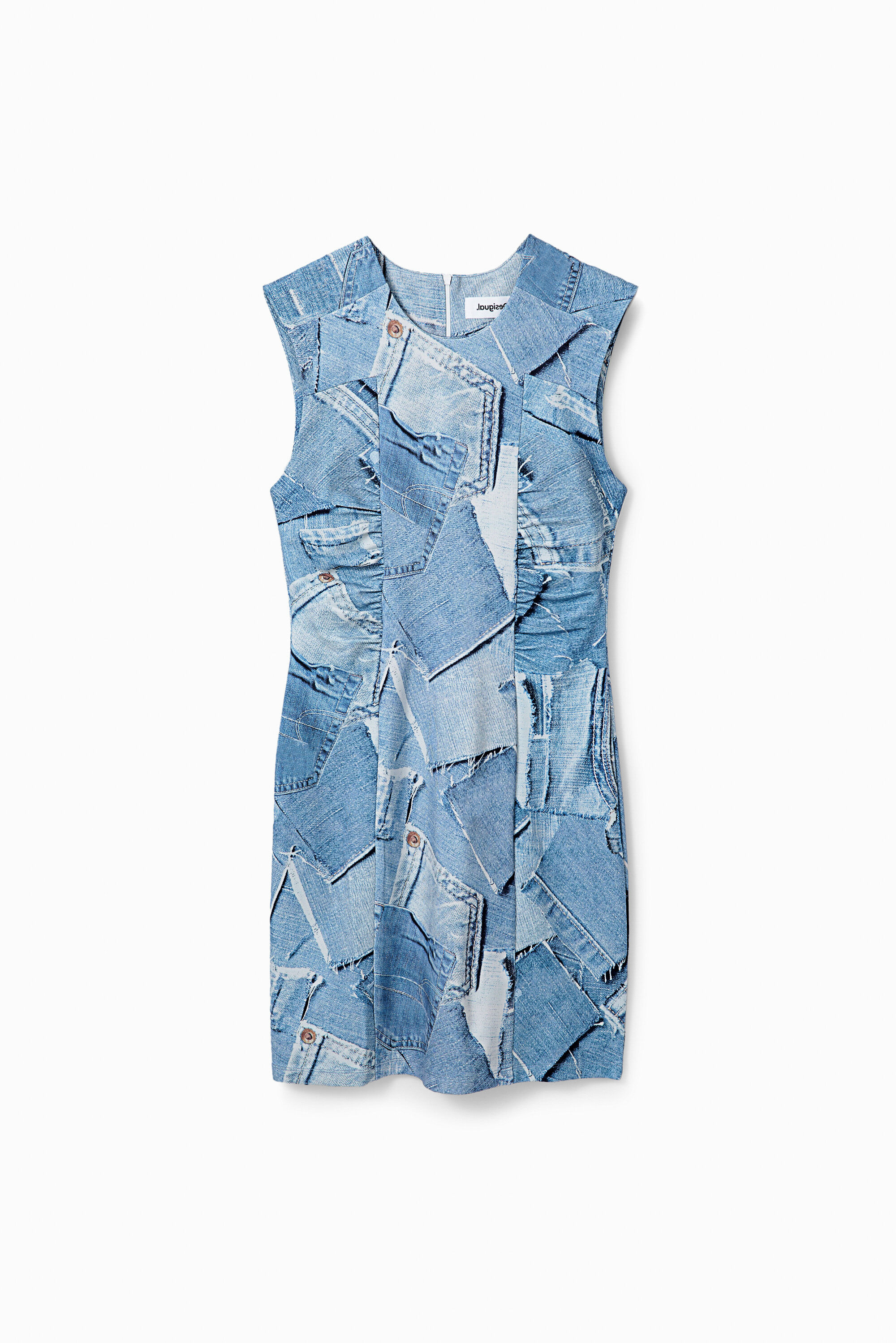 Vestido mini patch jeans