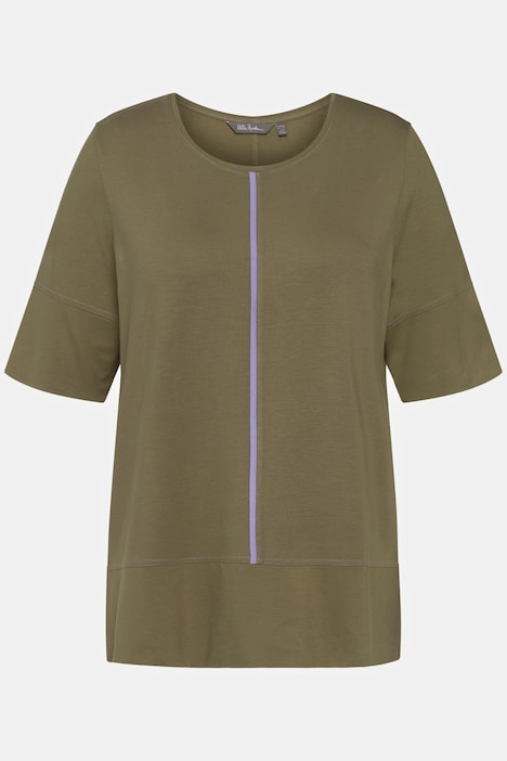 T-Shirt, Paspeln, Classic, Ziernähte, Rundhals, Halbarm