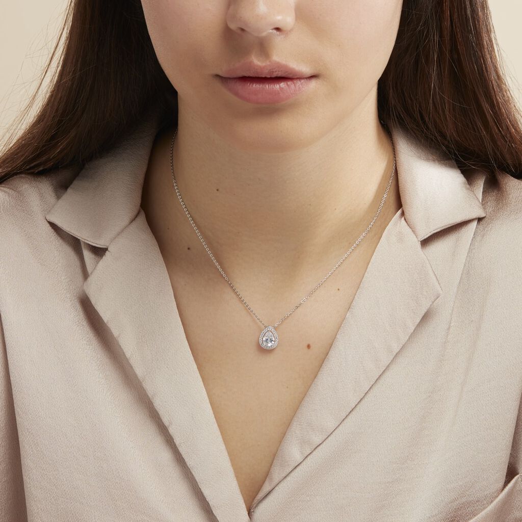 Collier Pilar Argent Blanc Oxyde De Zirconium