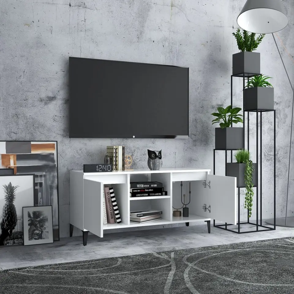 vidaXL - Tv-kast - Wit - Bewerkt hout