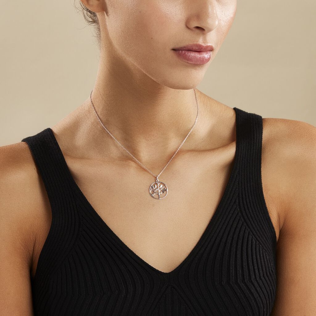 Collier Mely Argent Blanc
