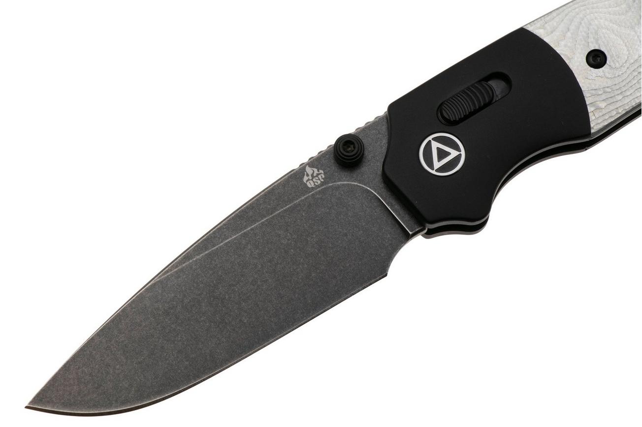QSP Knife Vault QS157-E2 Blackwashed 14C28N, Aluminium Foil G10, zakmes, Jacob Lundquist design
