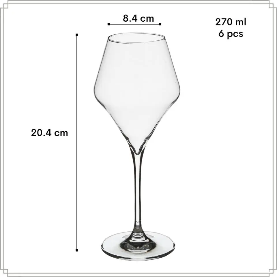OTIX Wijnglazen Witte Wijnglazen Wit Wijnglas 270ML Set van 12