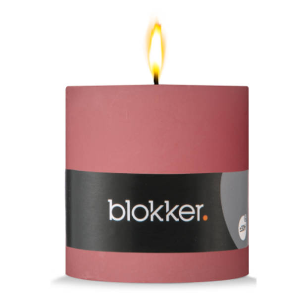Blokker Rustieke Cilinderkaars - 10x10 cm - Roze