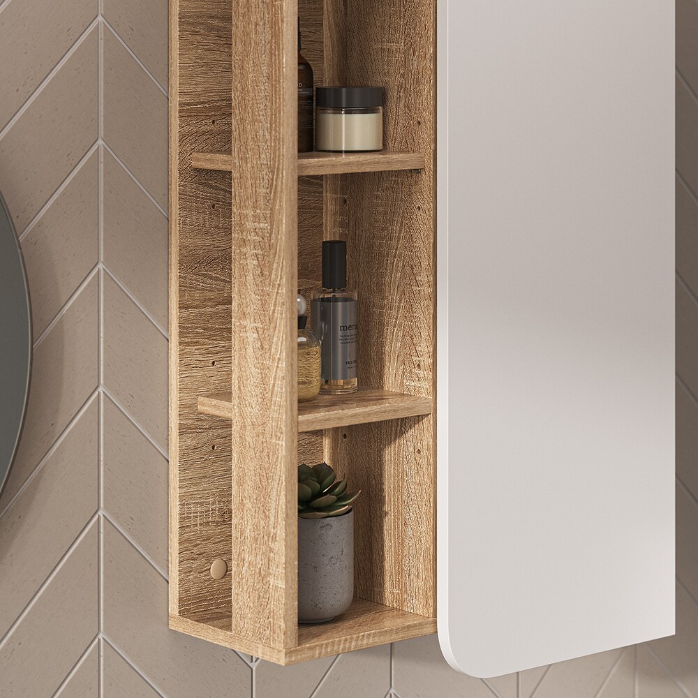 Vicco Hängeschrank Karen 50 x 75 cm, Sonoma Weiß, Badschrank, schmal, Badezimmer, modern
