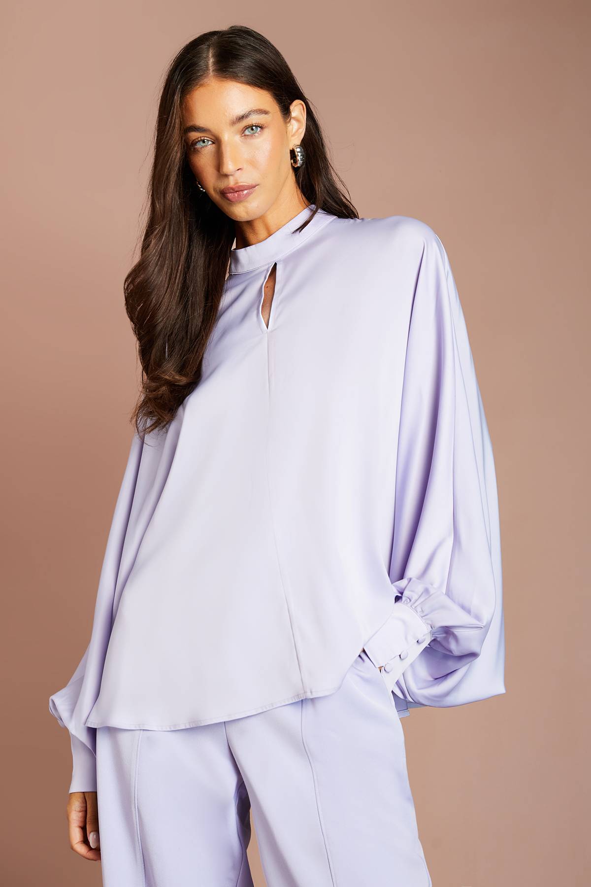 Coast Chemise En Satin À Manches Chauve-souris