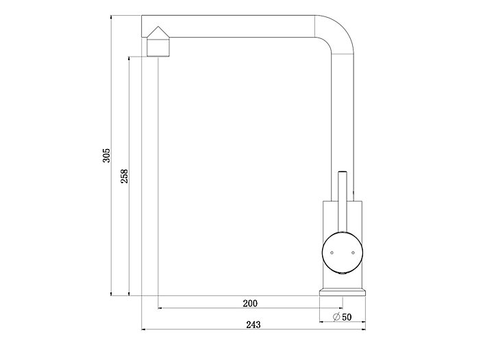 Mitigeur de cuisine noir Essebagno Pure II