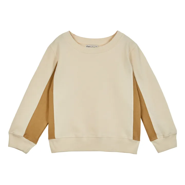 Emile et Ida Sweat Coton Bio Bi-color | Ecru