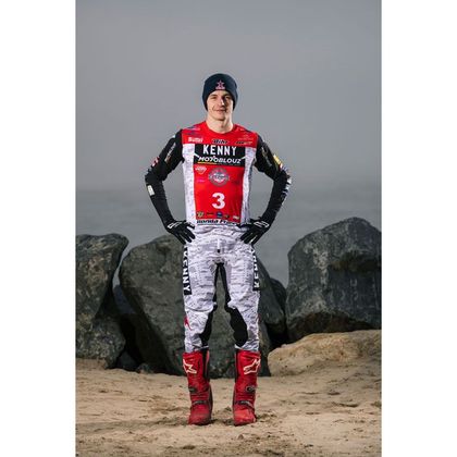 Pantalon cross Kenny REPLICA HONDA MOTOBLOUZ SR PERFORMANCE STONE RED 2024 - Blanc / Noir