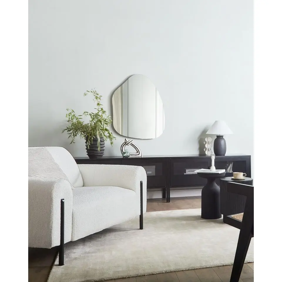 ASKIM - Fauteuil - Wit - Bouclé