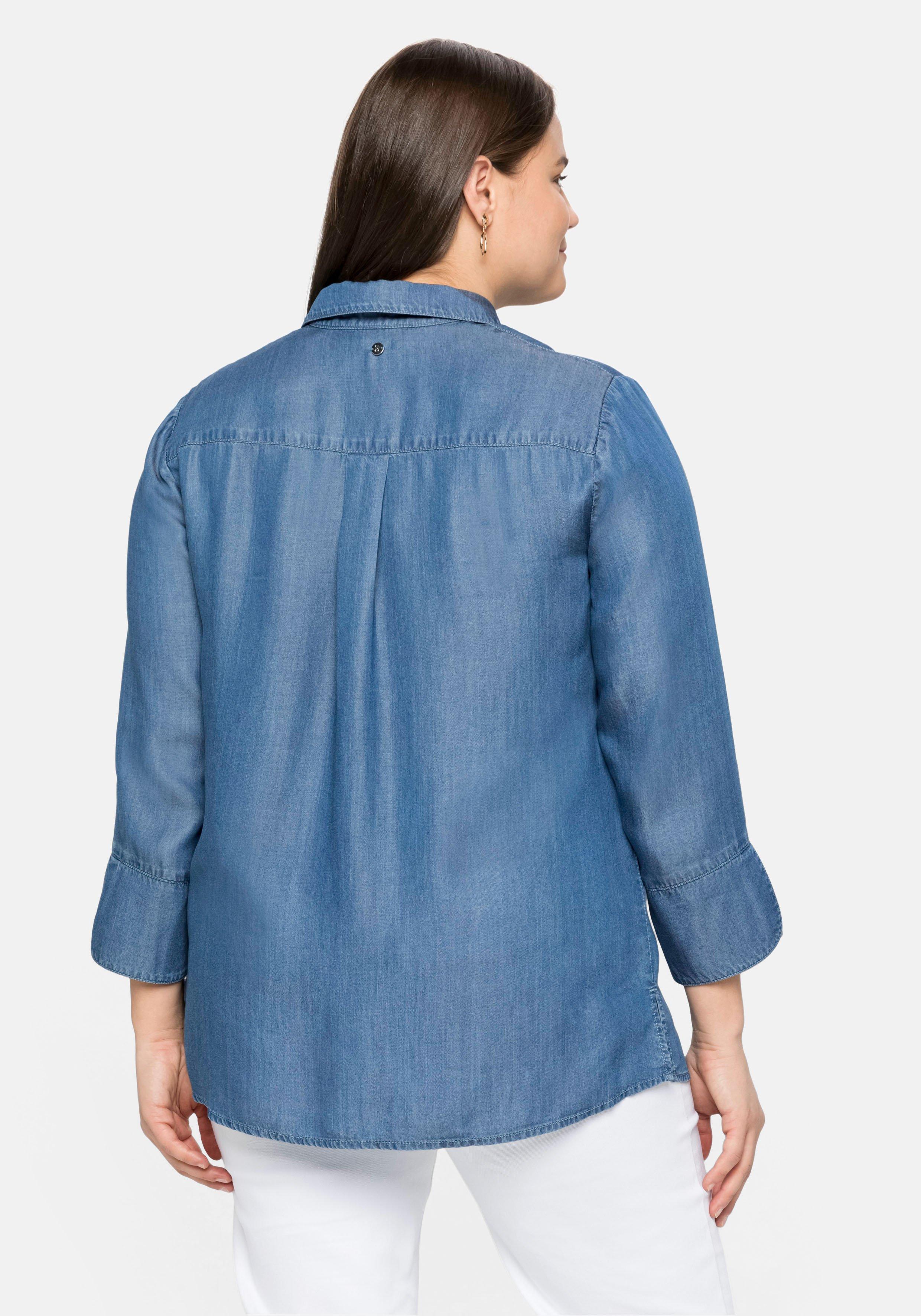 Tunika in Jeansoptik, leicht glänzende Qualität