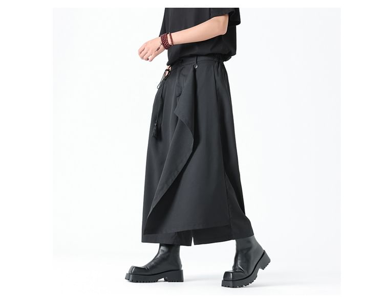 Lefitt - Lage rok met overlay en wijde pijpen