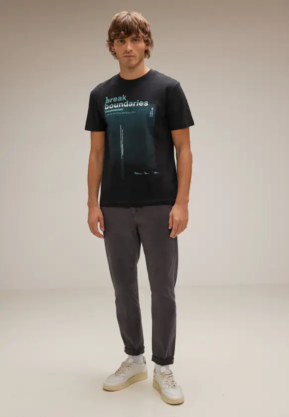 T-Shirt mit Frontprint - Black