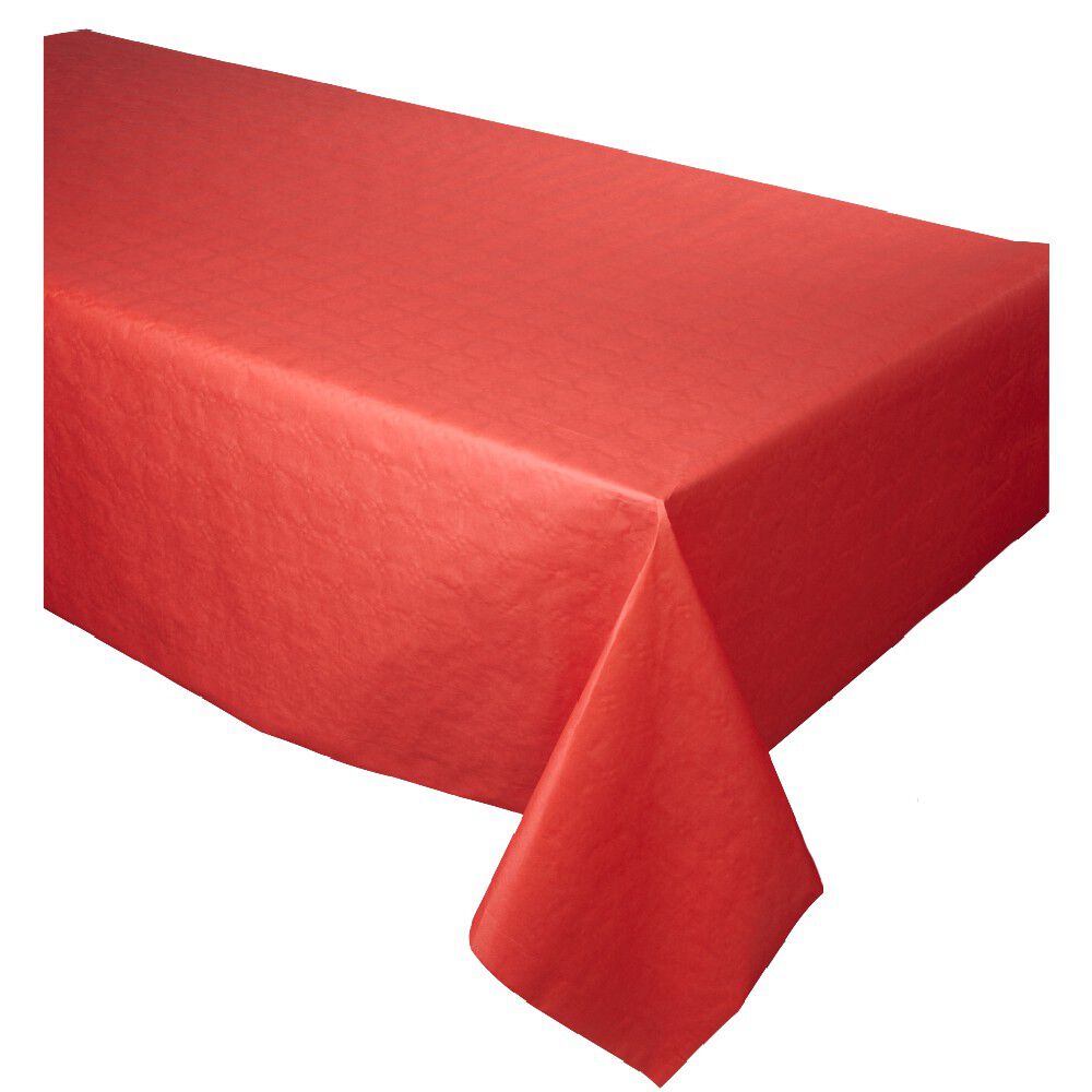 Nappe damassée rouge en papier 6 m