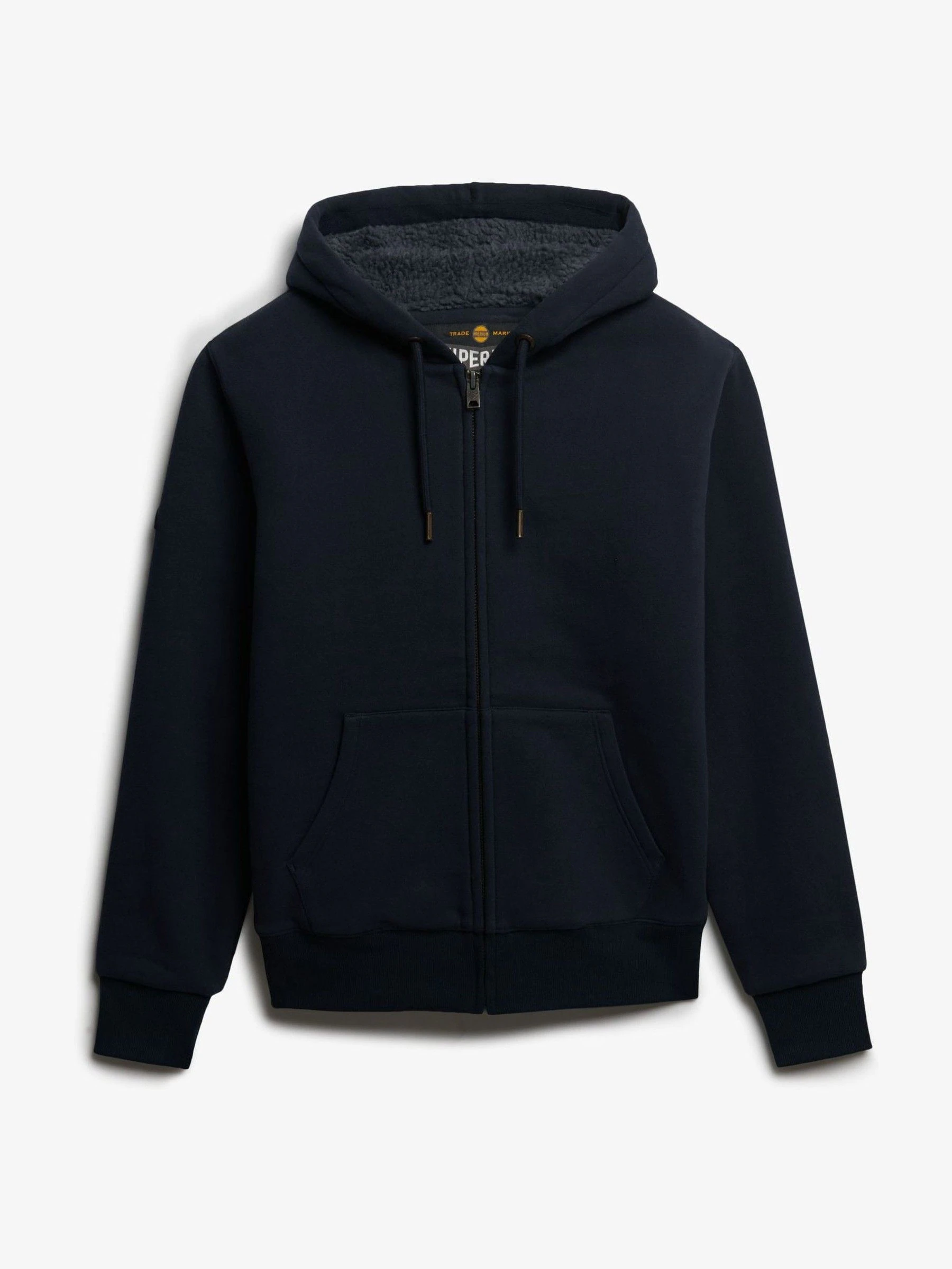 Blauw - Superdry Borg Lined Ziphood Hoodie